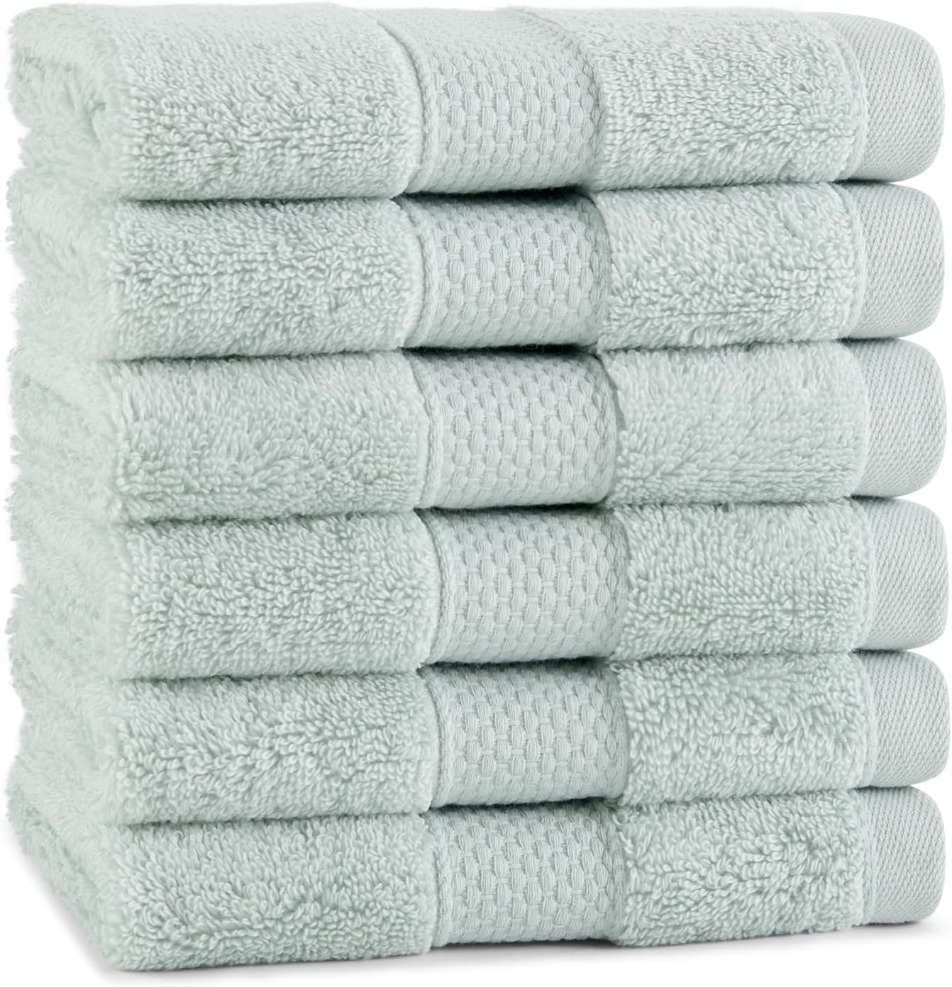 Aston & Arden Egyptian Wash Cloths - Pack of 6 - Oversized Ultra Soft Thick & Absorbent, 100% Ringspun Egyptian Cotton Bathroom Towel for Spa, Hotel, 600 GSM, 13 x 13 in, Pink