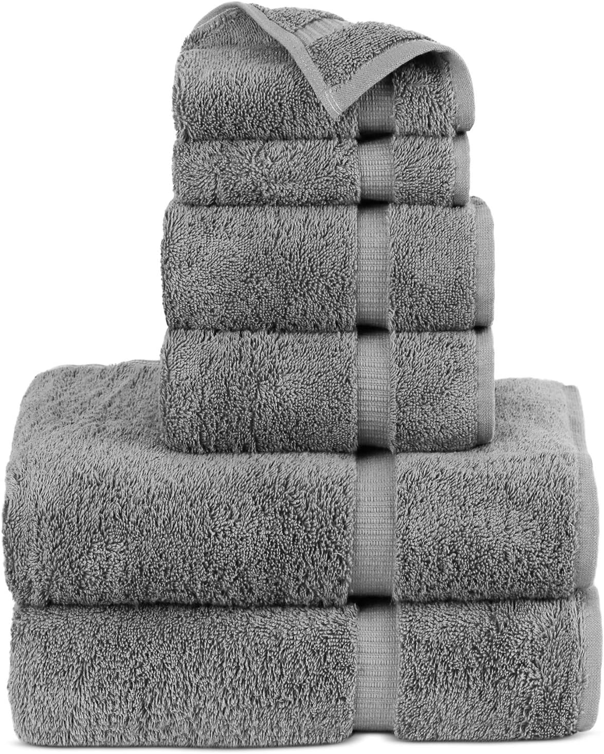 Chakir Turkish Linens | Hotel & Spa Quality 100% Cotton Premium Turkish Towels | Soft & Absorbent (4-Piece Bath Towels, Dark Gray)