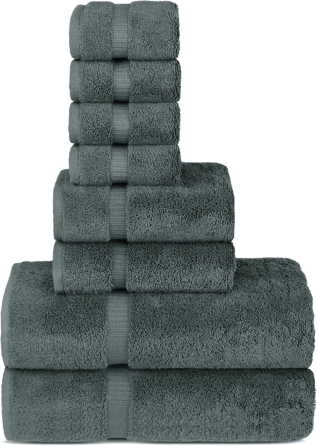 Chakir Turkish Linens | Hotel & Spa Quality 100% Cotton Premium Turkish Towels | Soft & Absorbent (4-Piece Bath Towels, Dark Gray)