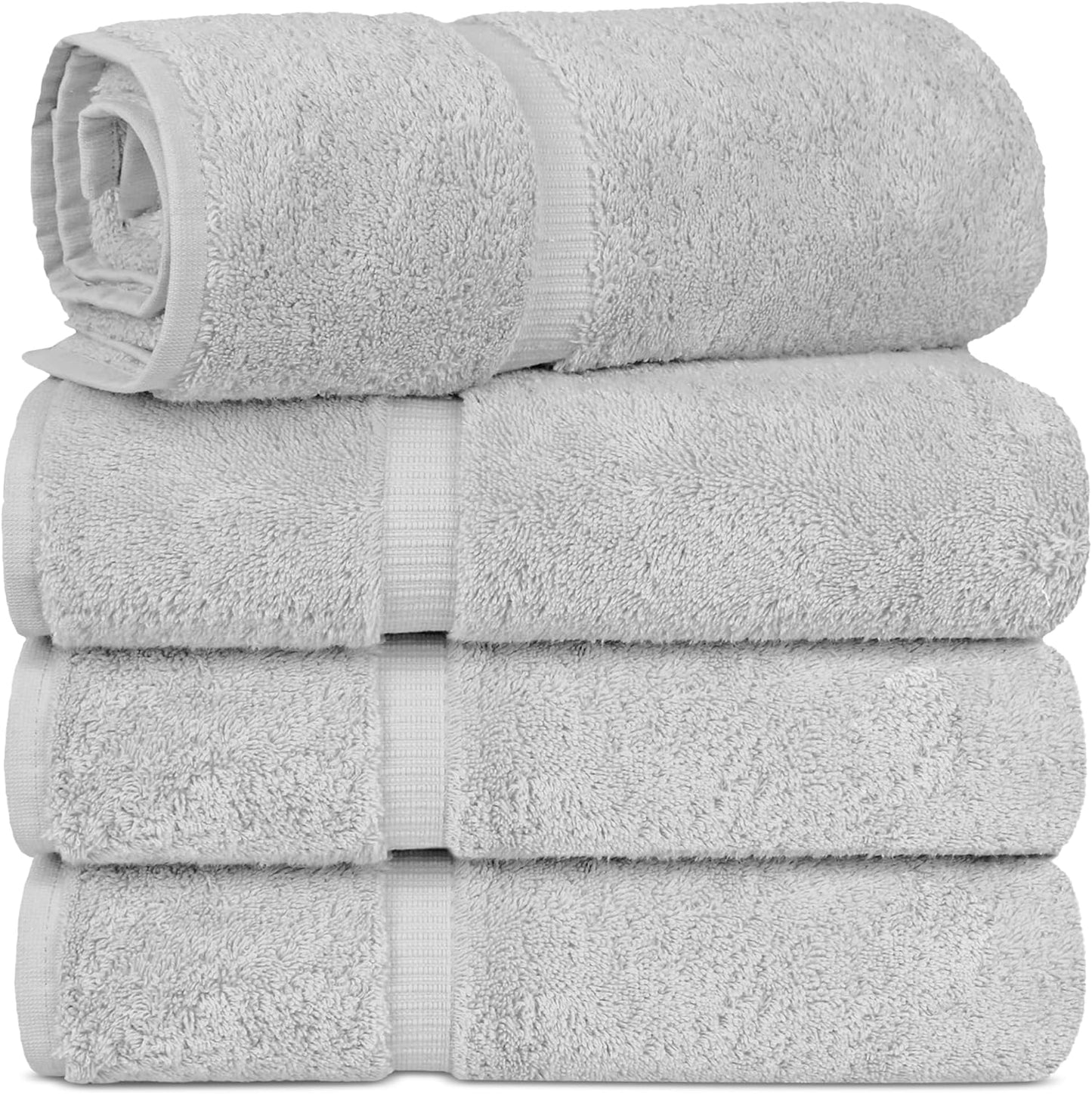 Chakir Turkish Linens | Hotel & Spa Quality 100% Cotton Premium Turkish Towels | Soft & Absorbent (4-Piece Bath Towels, Dark Gray)