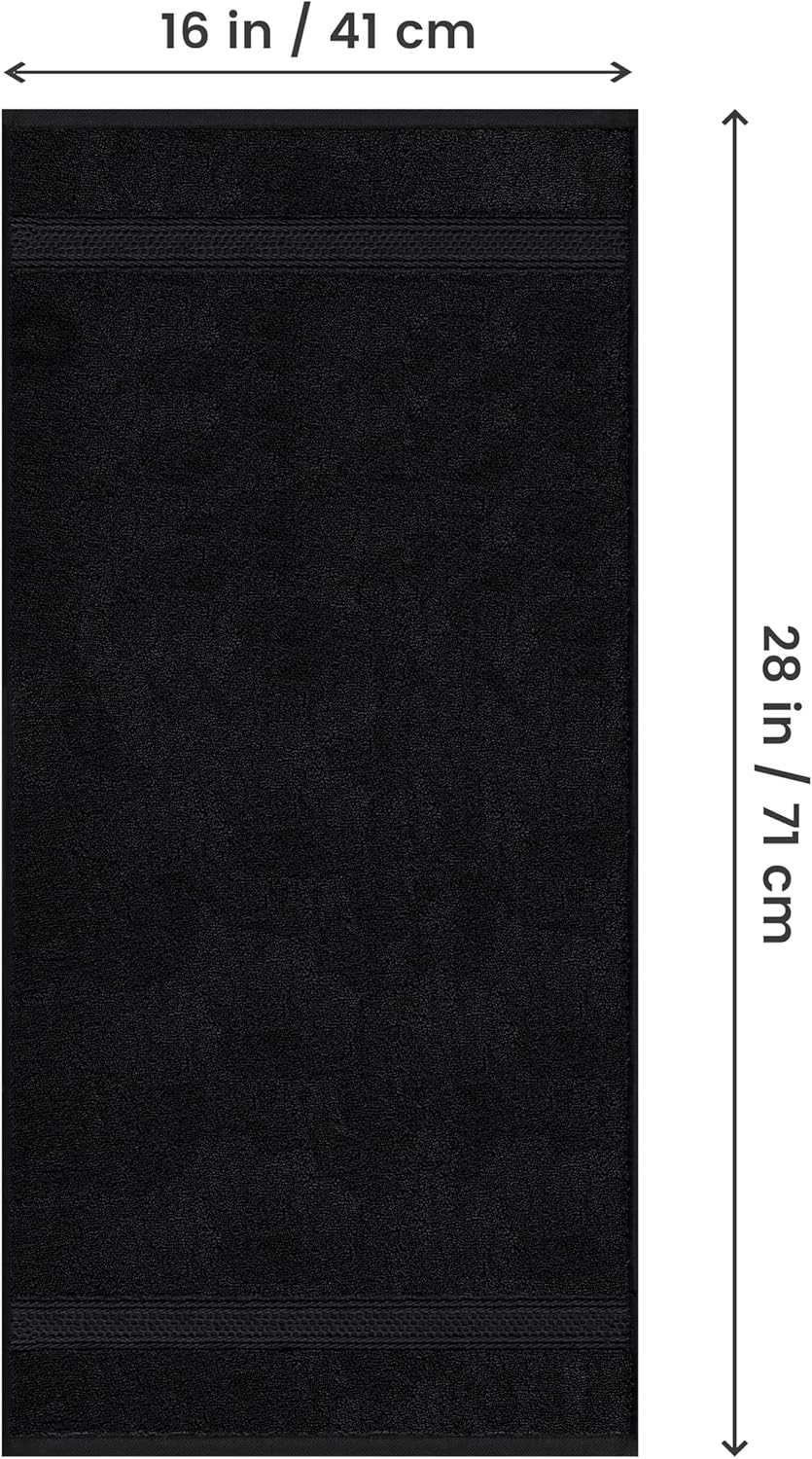 Utopia Towels 6 Pack Premium Hand Towels Set, 16 by 28 inches, 100% Ring Spun Cotton, Ultra Soft and Highly Absorbent 600GSM Towels for Bathroom, Gym, Shower, Hotel, and Spa, Black