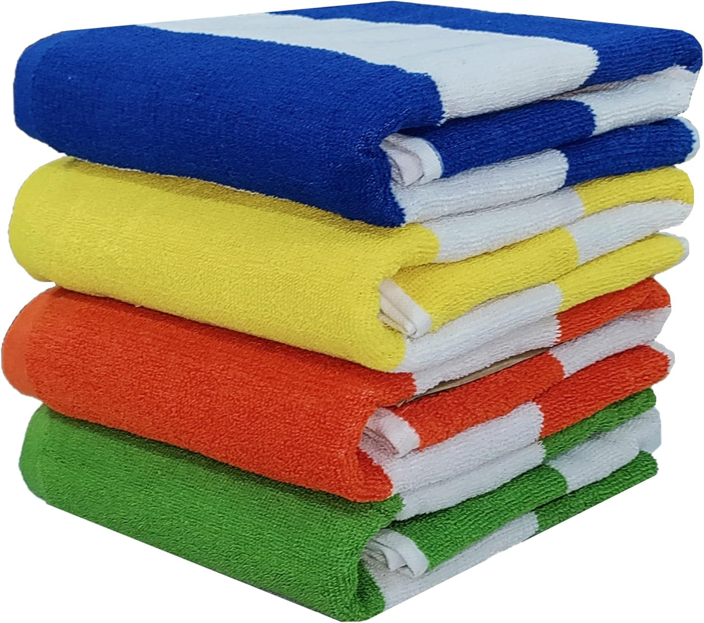 BolBom*S 100% Cotton Bath Towels,4 Pack (28" x 58"), Light Weight, Soft, Super Absorbent and Fast Drying, No Fading Multipurpose Use for Sports, Swimming, Travel, Fitness, Yoga, Multicolor.