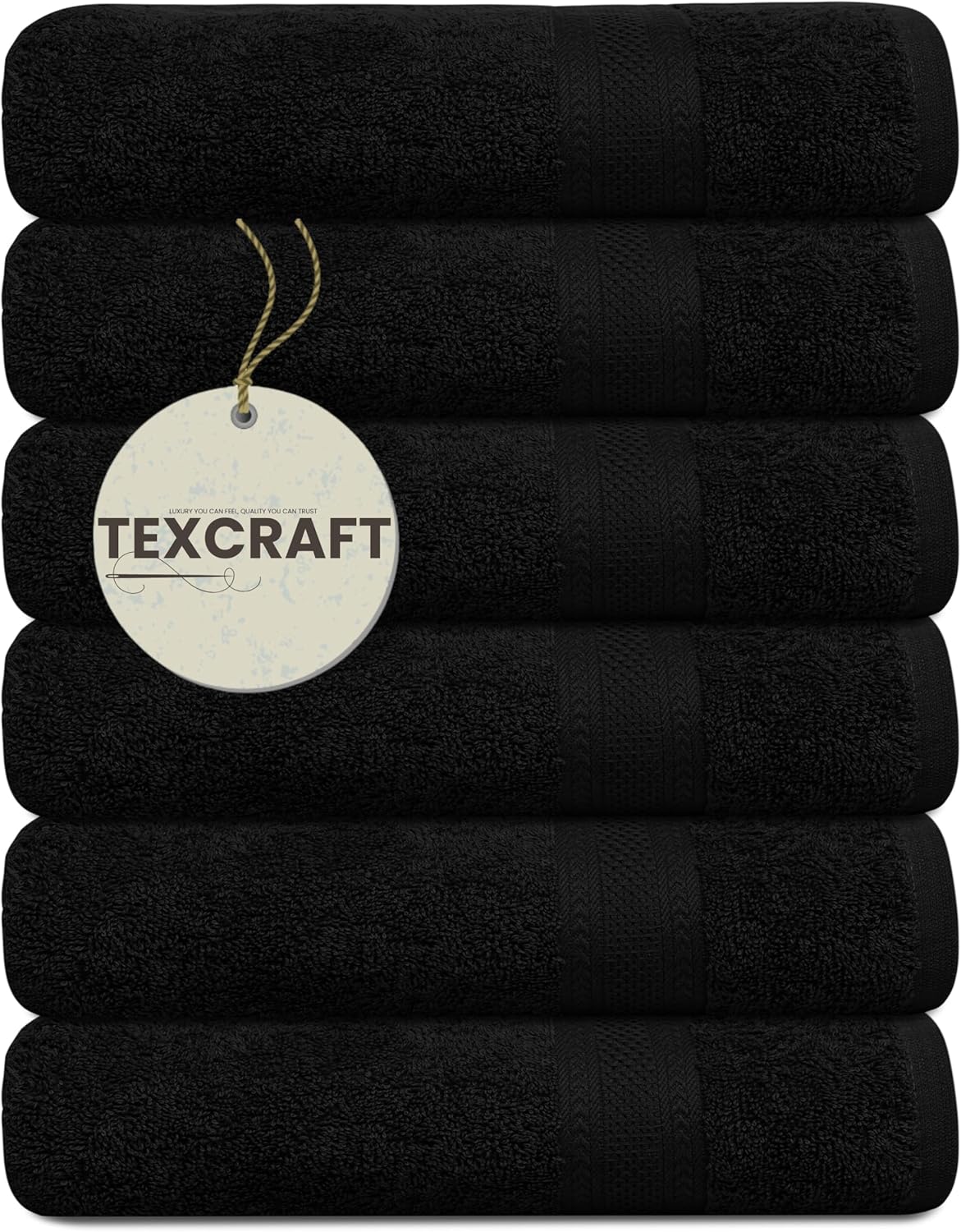 Large Bath Towels Set of 6 – 100% Cotton Terry – 24" x 50" – Quick Dry, Soft & Highly Absorbent – Light Grey Towels for Bathroom, Gym, Spa, Pool & Daily Use