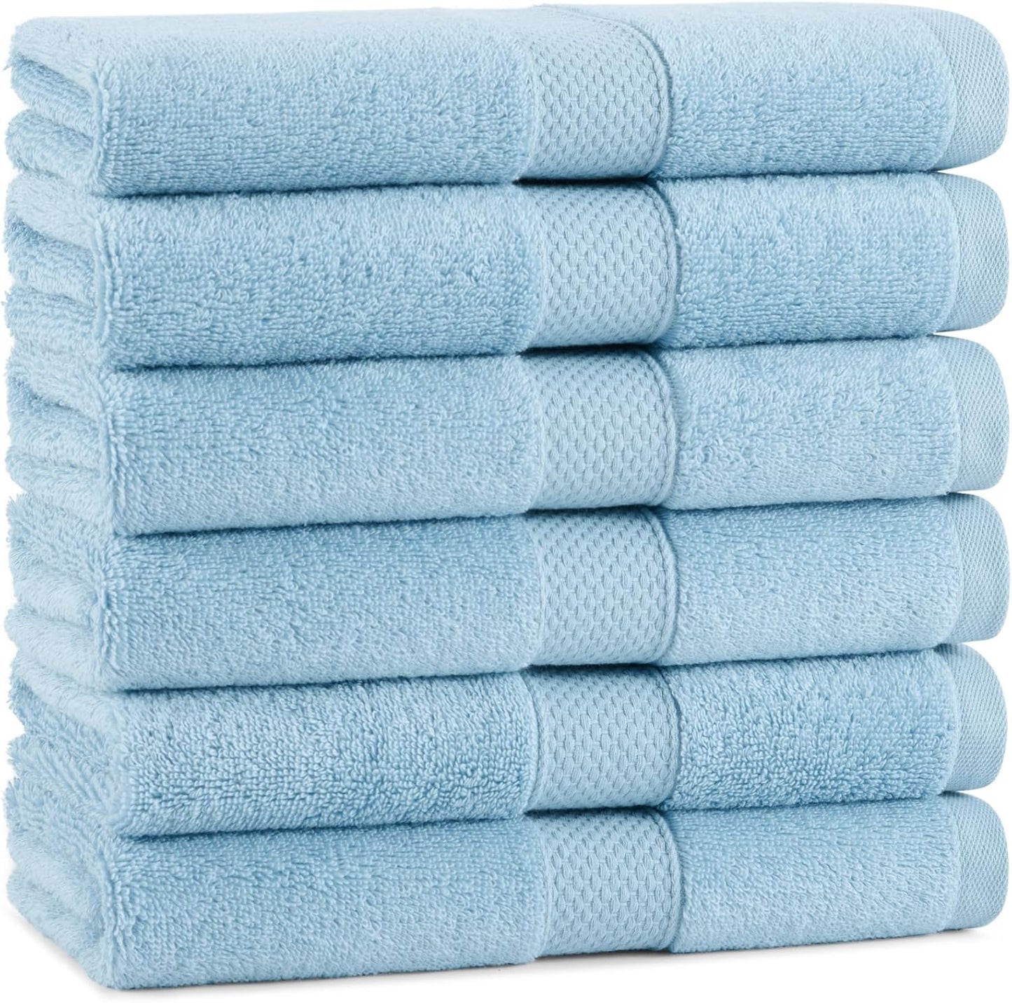 Aston & Arden Egyptian Wash Cloths - Pack of 6 - Oversized Ultra Soft Thick & Absorbent, 100% Ringspun Egyptian Cotton Bathroom Towel for Spa, Hotel, 600 GSM, 13 x 13 in, Pink