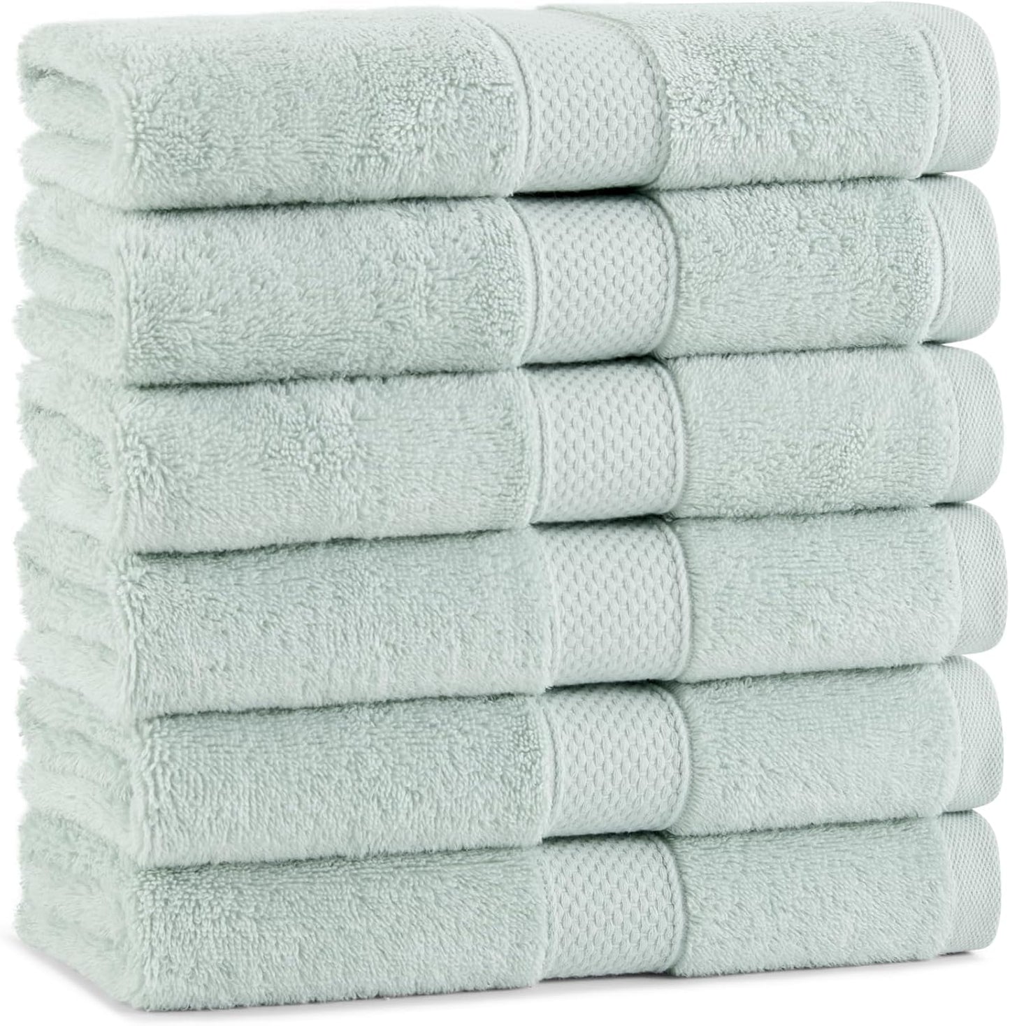 Aston & Arden Egyptian Wash Cloths - Pack of 6 - Oversized Ultra Soft Thick & Absorbent, 100% Ringspun Egyptian Cotton Bathroom Towel for Spa, Hotel, 600 GSM, 13 x 13 in, Pink