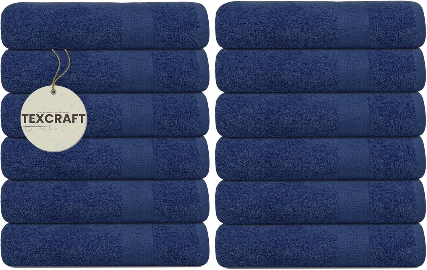 Large Bath Towels Set of 6 – 100% Cotton Terry – 24" x 50" – Quick Dry, Soft & Highly Absorbent – Light Grey Towels for Bathroom, Gym, Spa, Pool & Daily Use