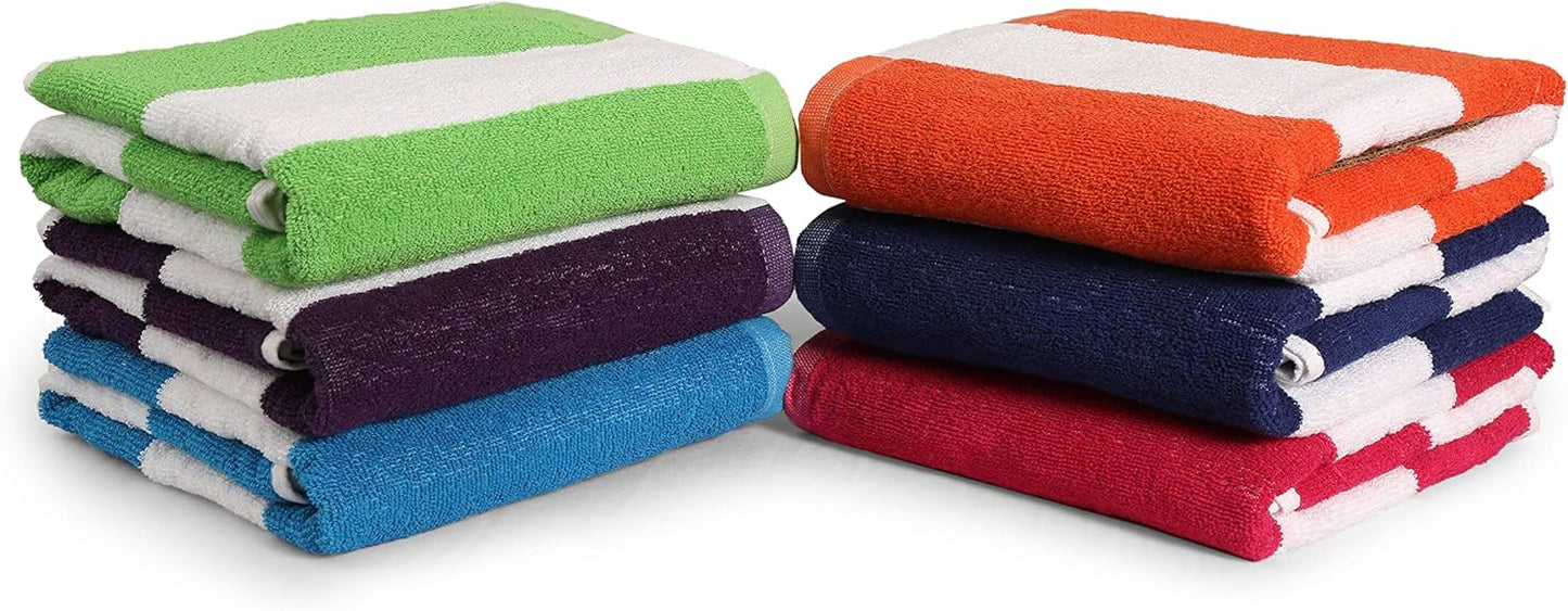 BolBom*S 100% Cotton Bath Towels,4 Pack (28" x 58"), Light Weight, Soft, Super Absorbent and Fast Drying, No Fading Multipurpose Use for Sports, Swimming, Travel, Fitness, Yoga, Multicolor.
