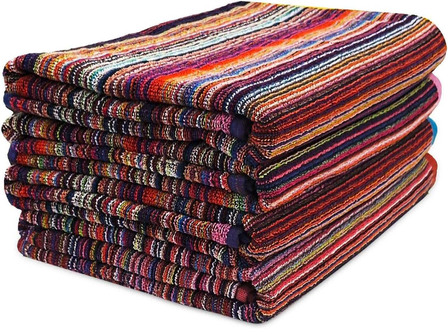 BolBom*S 100% Cotton Bath Towels,4 Pack (28" x 58"), Light Weight, Soft, Super Absorbent and Fast Drying, No Fading Multipurpose Use for Sports, Swimming, Travel, Fitness, Yoga, Multicolor.