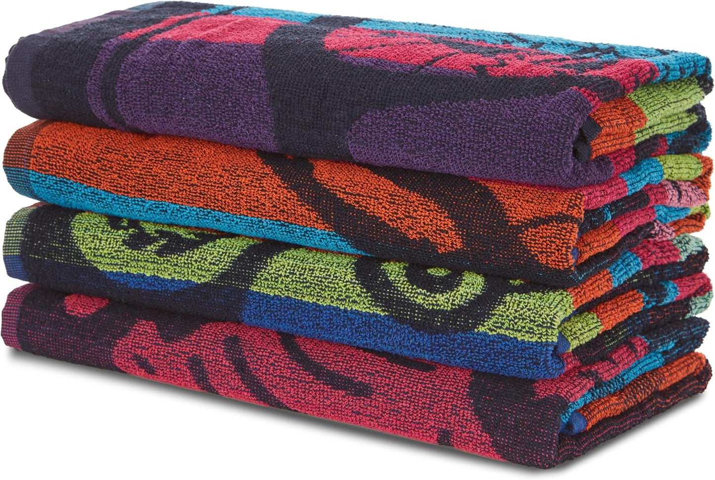 BolBom*S 100% Cotton Bath Towels,4 Pack (28" x 58"), Light Weight, Soft, Super Absorbent and Fast Drying, No Fading Multipurpose Use for Sports, Swimming, Travel, Fitness, Yoga, Multicolor.