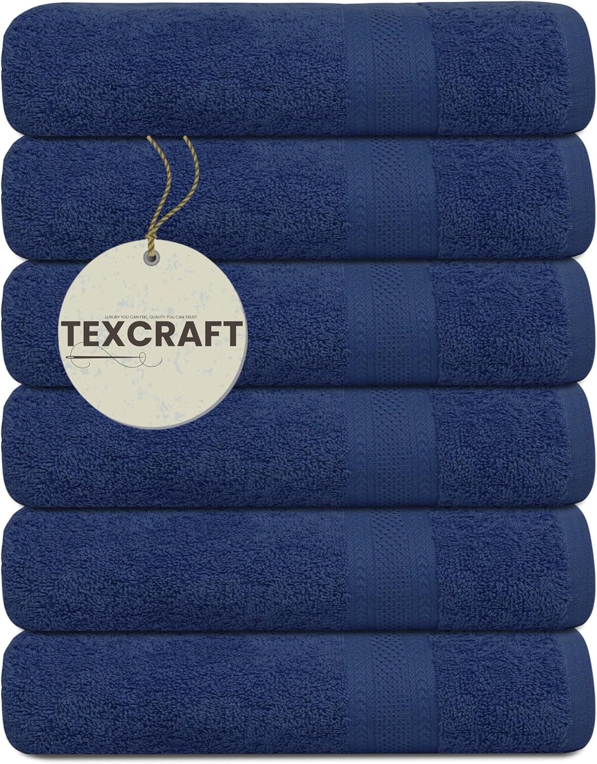 Large Bath Towels Set of 6 – 100% Cotton Terry – 24" x 50" – Quick Dry, Soft & Highly Absorbent – Light Grey Towels for Bathroom, Gym, Spa, Pool & Daily Use
