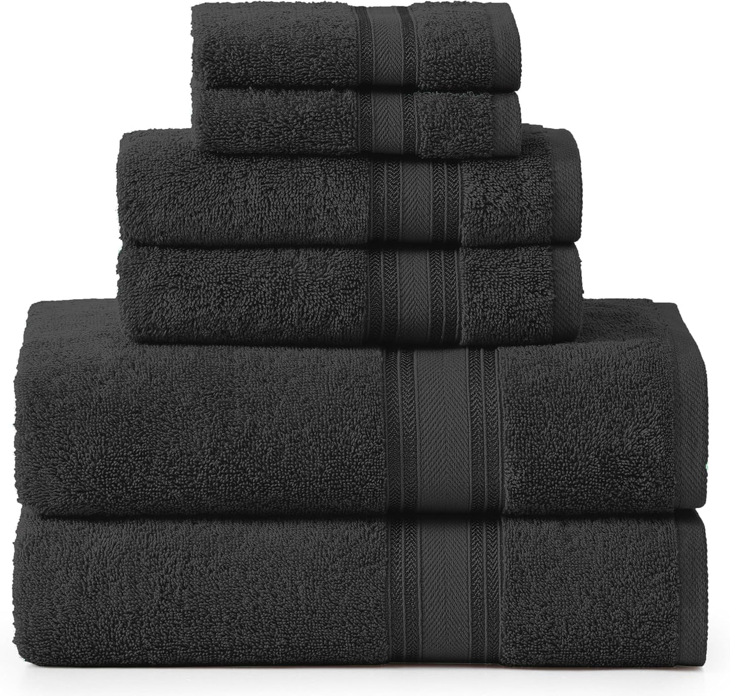 LANE LINEN 100% Mercerized Cotton Luxury Bathroom Towel Set - 18 Pcs - Super Soft, Fluffy & Highly Absorbent - 6 Bath Towels, 6 Washcloths, 6 Hand Towels - Complete Family Pack - White Bath Towel Set
