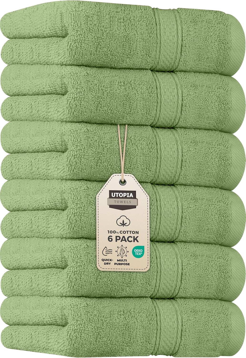 Utopia Towels 6 Pack Premium Hand Towels Set, 16 by 28 inches, 100% Ring Spun Cotton, Ultra Soft and Highly Absorbent 600GSM Towels for Bathroom, Gym, Shower, Hotel, and Spa, Black