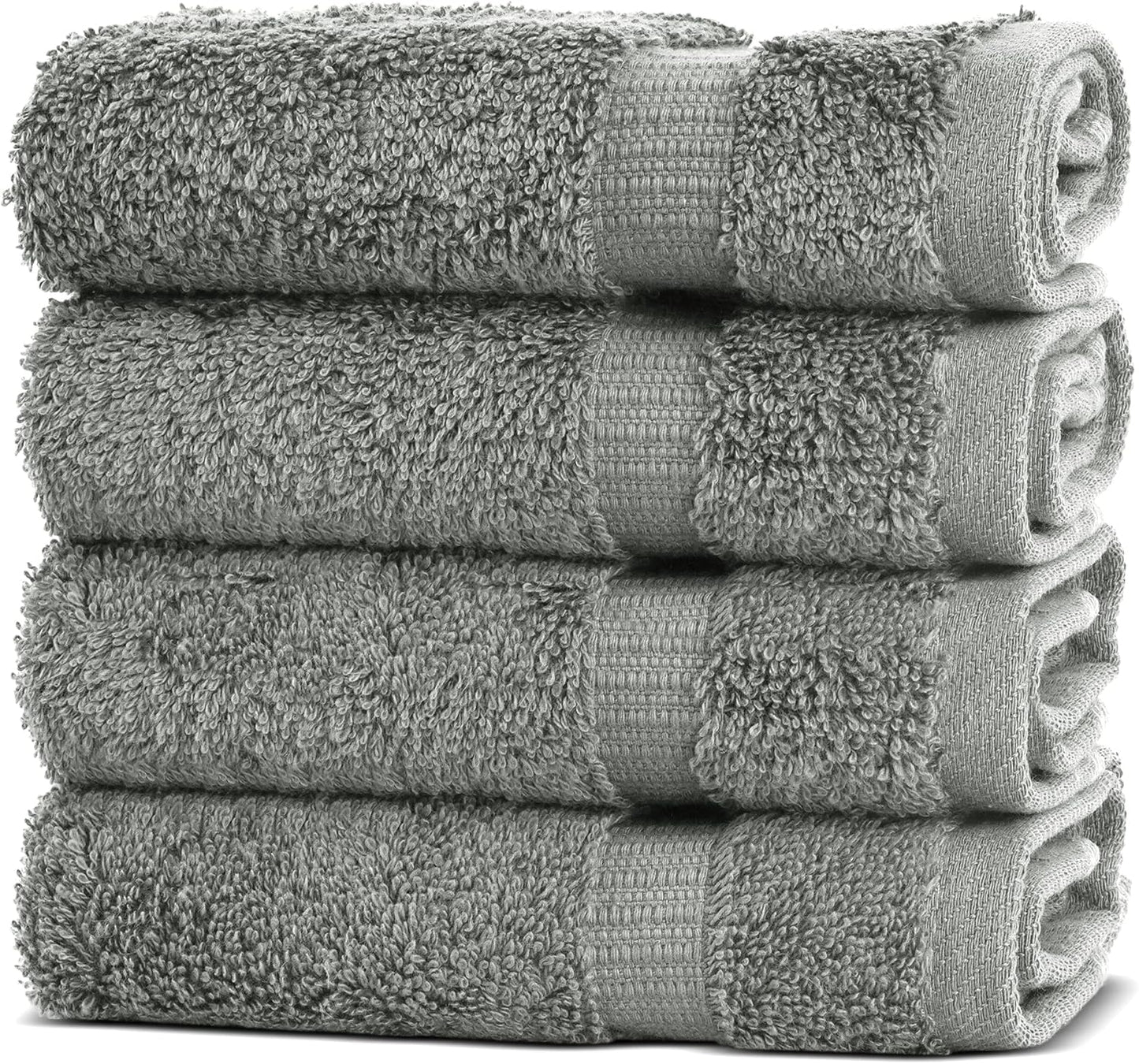 Chakir Turkish Linens | Hotel & Spa Quality 100% Cotton Premium Turkish Towels | Soft & Absorbent (4-Piece Bath Towels, Dark Gray)