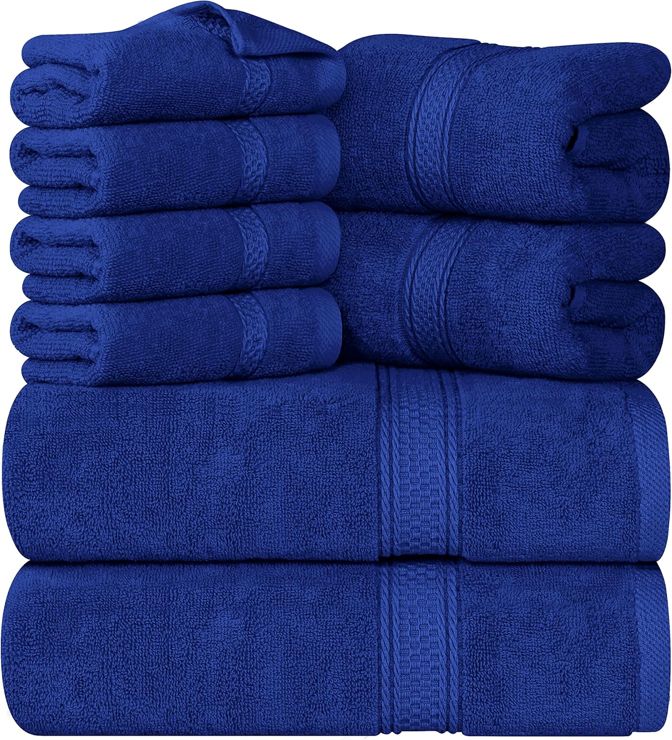 Utopia Towels 8 Piece Premium Towel Set, 2 Bath, 2 Hand, and 4 Wash Cloths, 600 GSM 100% Ring Spun Cotton, Highly Absorbent Towels for Bathroom, Gym, Hotel, and Spa, Grey