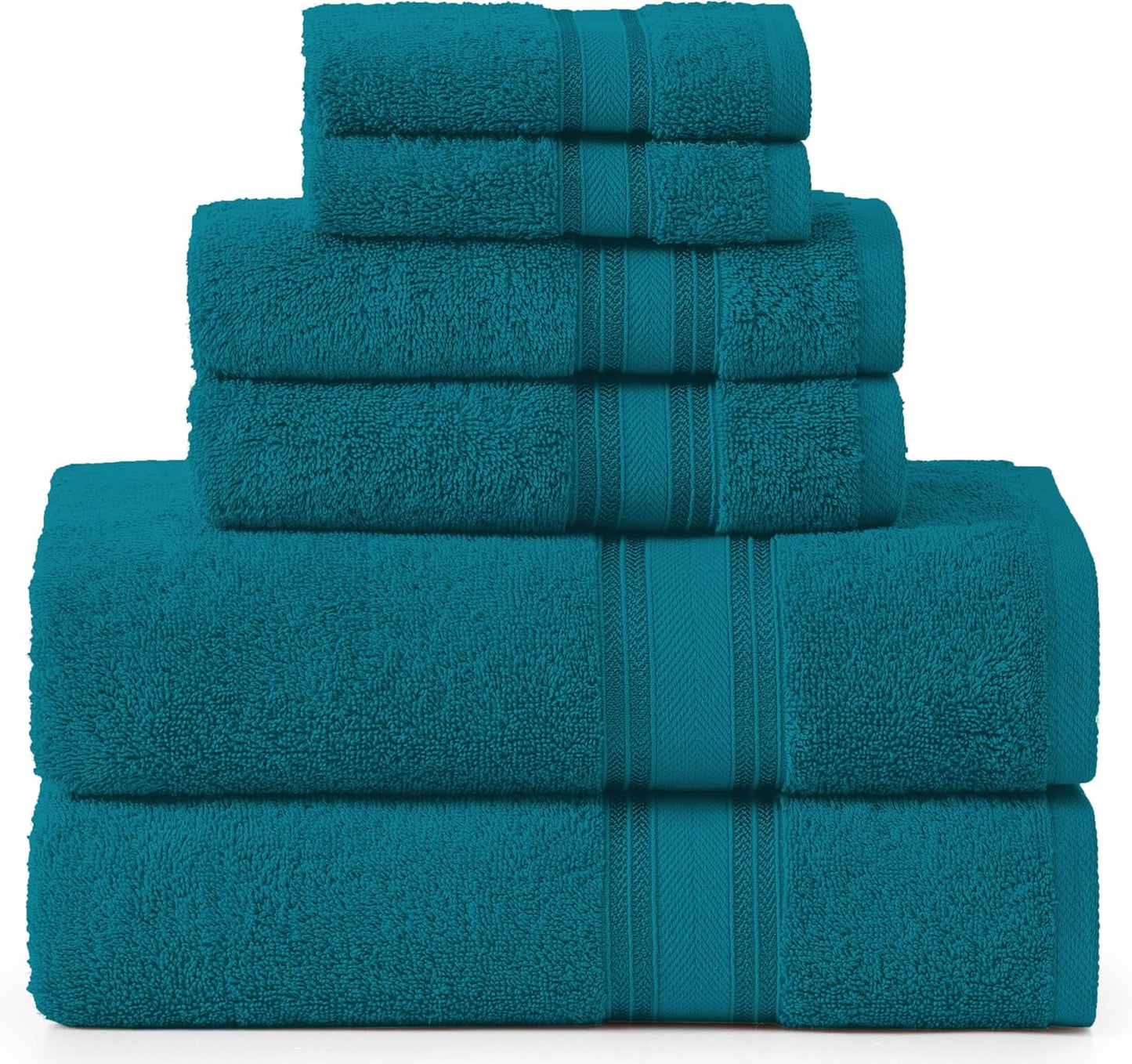 LANE LINEN 100% Mercerized Cotton Luxury Bathroom Towel Set - 18 Pcs - Super Soft, Fluffy & Highly Absorbent - 6 Bath Towels, 6 Washcloths, 6 Hand Towels - Complete Family Pack - White Bath Towel Set