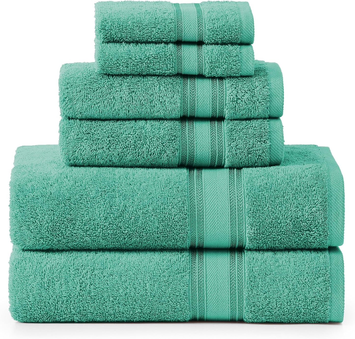 LANE LINEN 100% Mercerized Cotton Luxury Bathroom Towel Set - 18 Pcs - Super Soft, Fluffy & Highly Absorbent - 6 Bath Towels, 6 Washcloths, 6 Hand Towels - Complete Family Pack - White Bath Towel Set