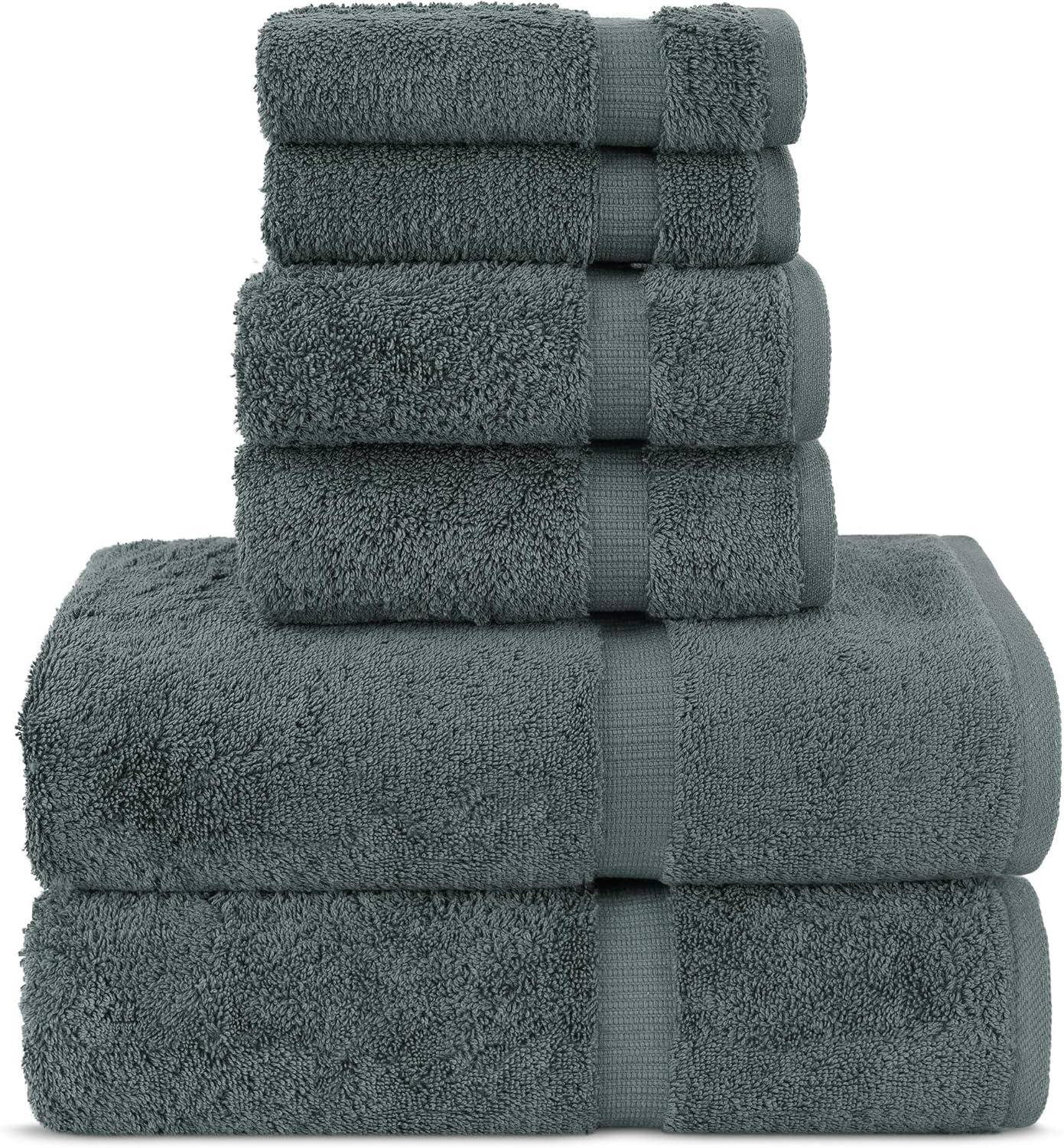 Chakir Turkish Linens | Hotel & Spa Quality 100% Cotton Premium Turkish Towels | Soft & Absorbent (4-Piece Bath Towels, Dark Gray)