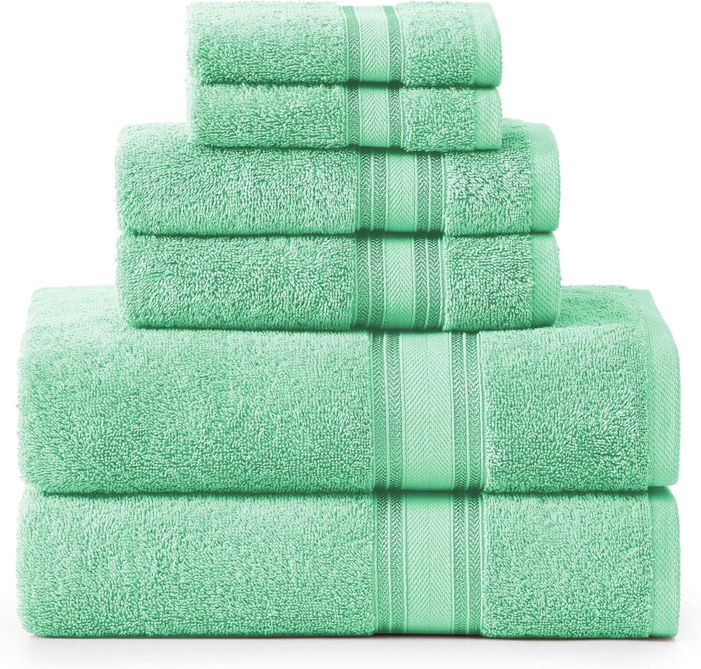 LANE LINEN 100% Mercerized Cotton Luxury Bathroom Towel Set - 18 Pcs - Super Soft, Fluffy & Highly Absorbent - 6 Bath Towels, 6 Washcloths, 6 Hand Towels - Complete Family Pack - White Bath Towel Set