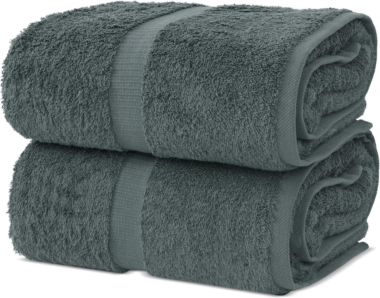 Chakir Turkish Linens | Hotel & Spa Quality 100% Cotton Premium Turkish Towels | Soft & Absorbent (4-Piece Bath Towels, Dark Gray)