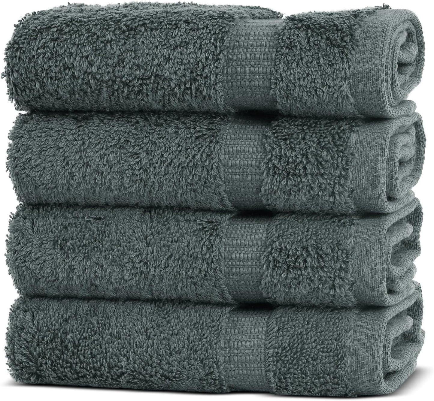 Chakir Turkish Linens | Hotel & Spa Quality 100% Cotton Premium Turkish Towels | Soft & Absorbent (4-Piece Bath Towels, Dark Gray)
