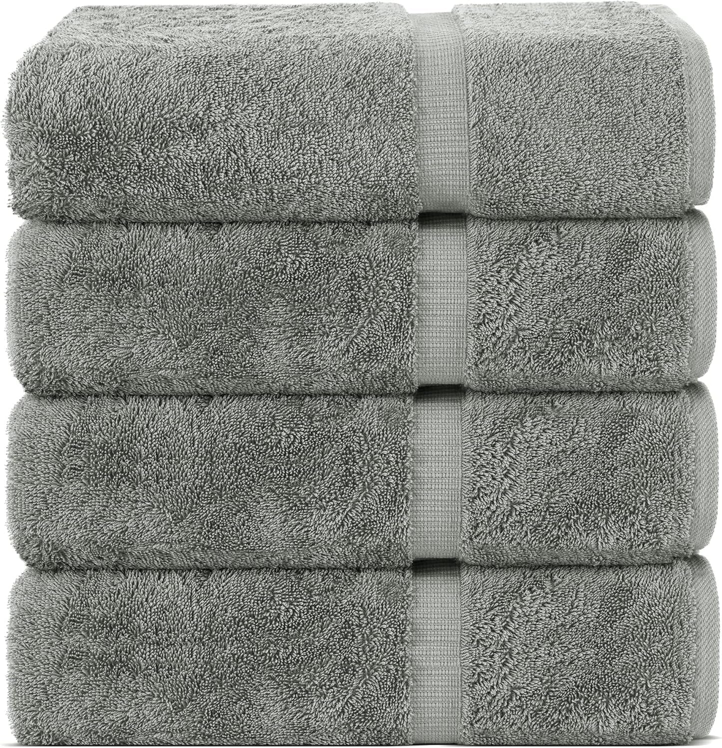 Chakir Turkish Linens | Hotel & Spa Quality 100% Cotton Premium Turkish Towels | Soft & Absorbent (4-Piece Bath Towels, Dark Gray)