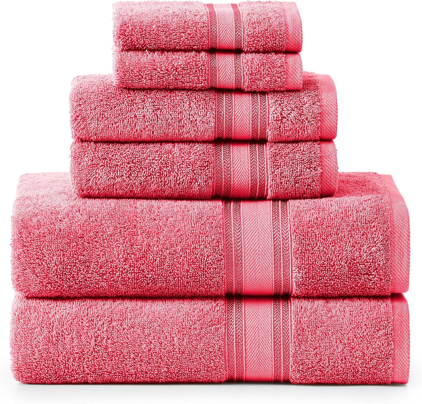 LANE LINEN 100% Mercerized Cotton Luxury Bathroom Towel Set - 18 Pcs - Super Soft, Fluffy & Highly Absorbent - 6 Bath Towels, 6 Washcloths, 6 Hand Towels - Complete Family Pack - White Bath Towel Set