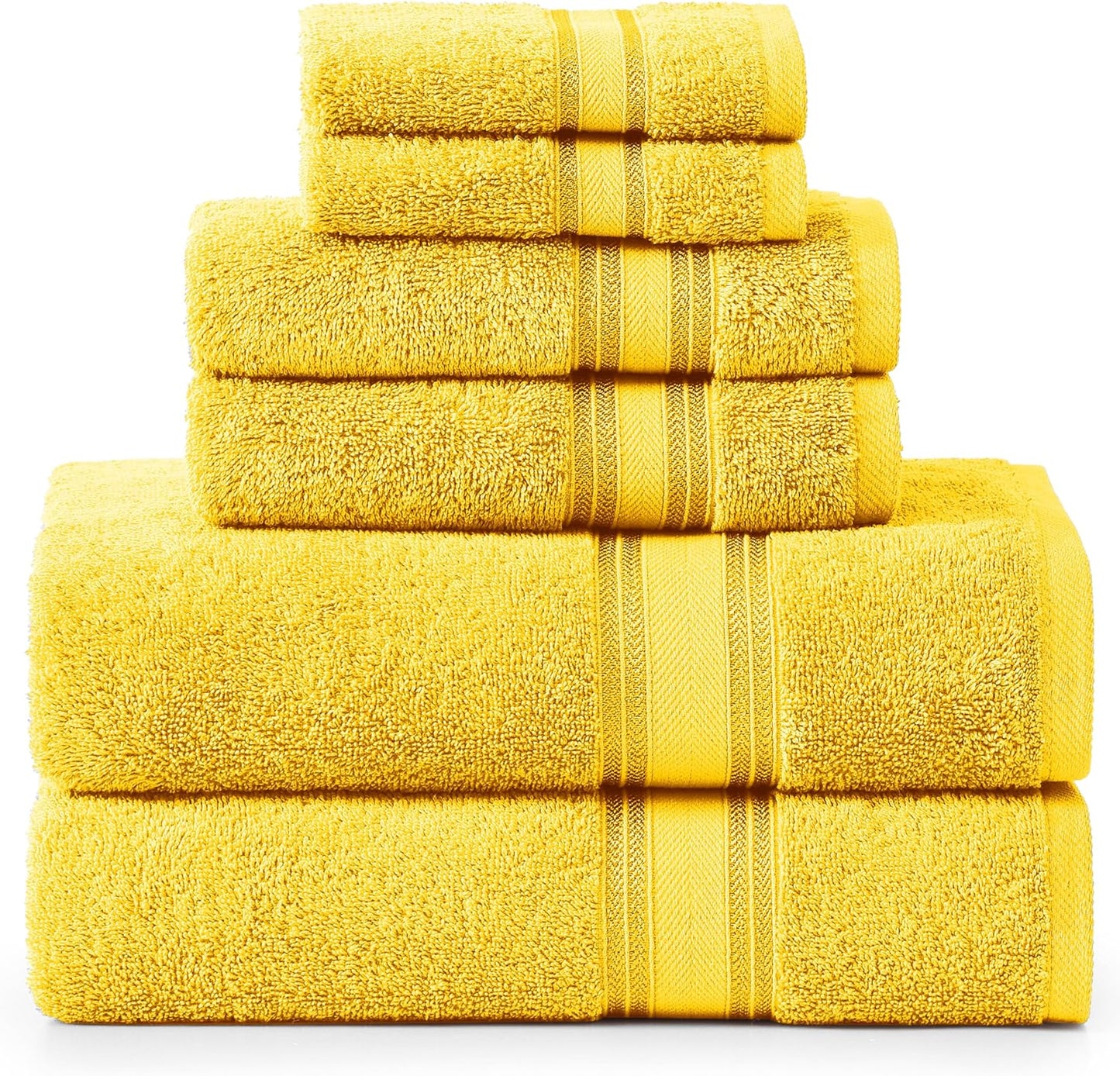 LANE LINEN 100% Mercerized Cotton Luxury Bathroom Towel Set - 18 Pcs - Super Soft, Fluffy & Highly Absorbent - 6 Bath Towels, 6 Washcloths, 6 Hand Towels - Complete Family Pack - White Bath Towel Set