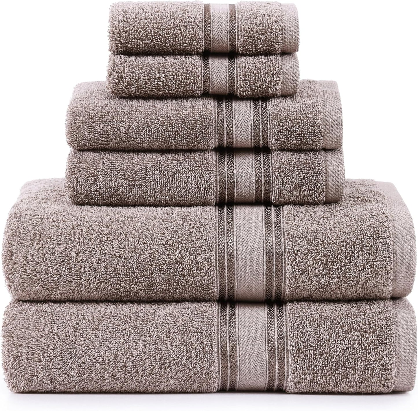 LANE LINEN 100% Mercerized Cotton Luxury Bathroom Towel Set - 18 Pcs - Super Soft, Fluffy & Highly Absorbent - 6 Bath Towels, 6 Washcloths, 6 Hand Towels - Complete Family Pack - White Bath Towel Set