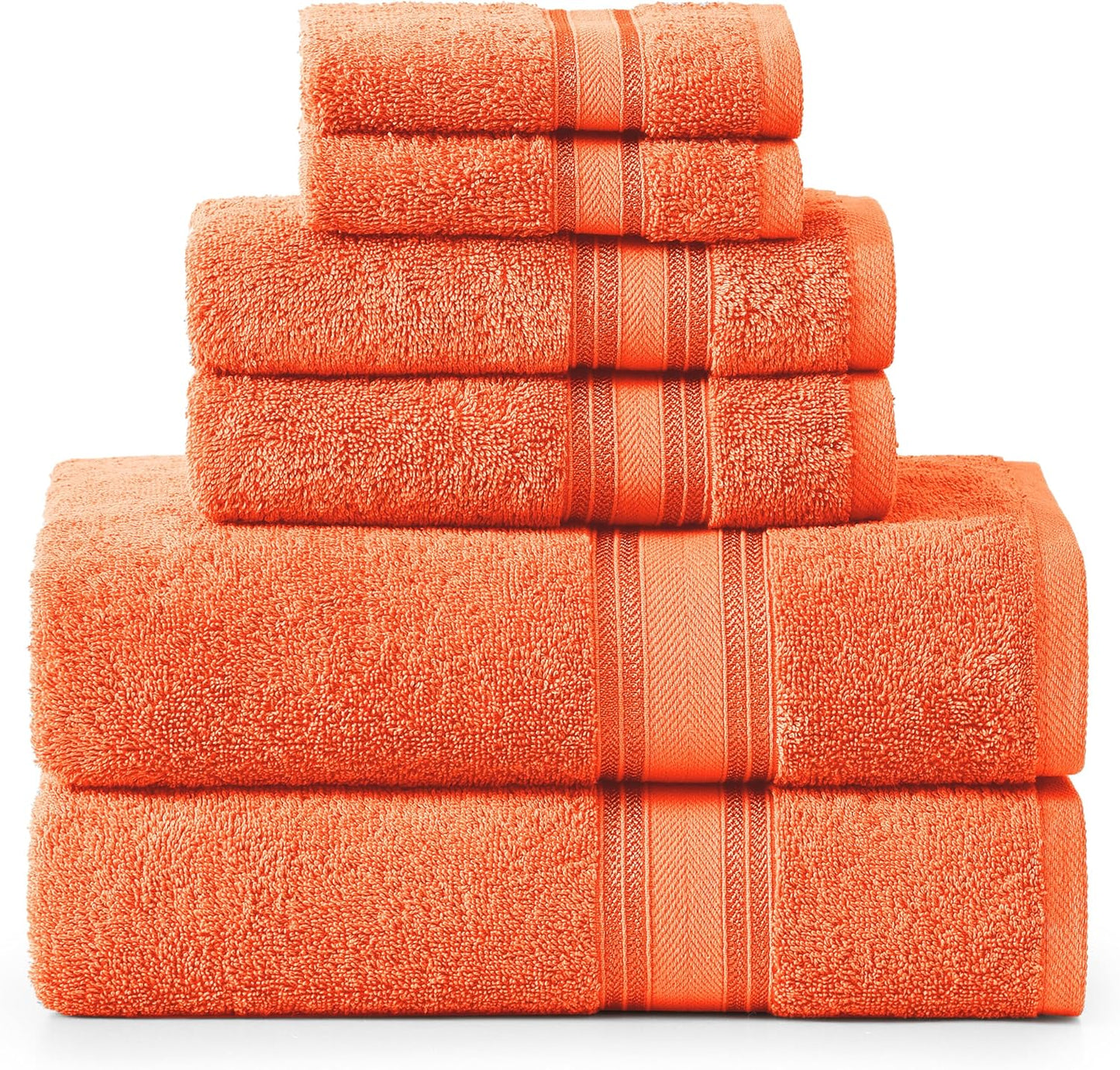 LANE LINEN 100% Mercerized Cotton Luxury Bathroom Towel Set - 18 Pcs - Super Soft, Fluffy & Highly Absorbent - 6 Bath Towels, 6 Washcloths, 6 Hand Towels - Complete Family Pack - White Bath Towel Set