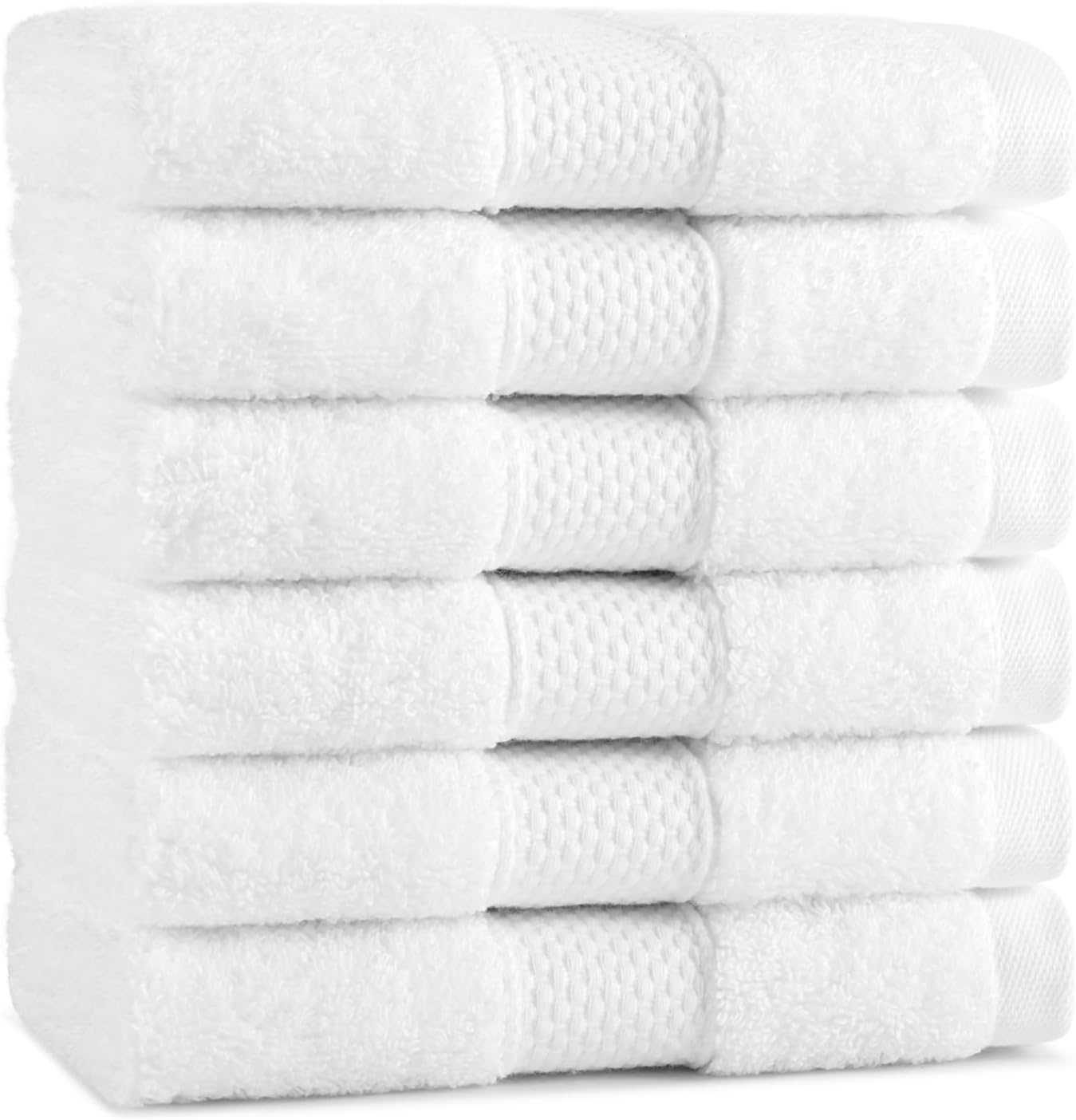 Aston & Arden Egyptian Wash Cloths - Pack of 6 - Oversized Ultra Soft Thick & Absorbent, 100% Ringspun Egyptian Cotton Bathroom Towel for Spa, Hotel, 600 GSM, 13 x 13 in, Pink