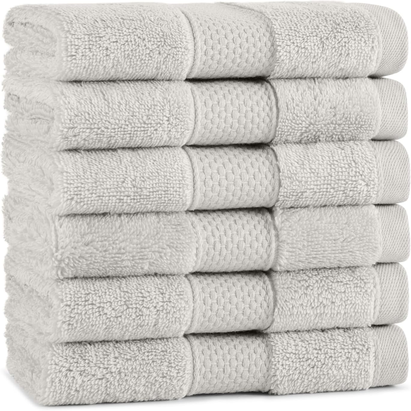 Aston & Arden Egyptian Wash Cloths - Pack of 6 - Oversized Ultra Soft Thick & Absorbent, 100% Ringspun Egyptian Cotton Bathroom Towel for Spa, Hotel, 600 GSM, 13 x 13 in, Pink