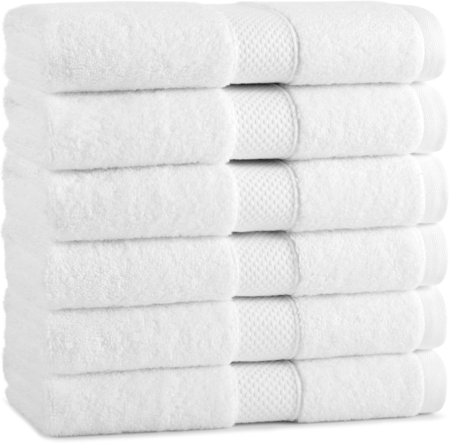 Aston & Arden Egyptian Wash Cloths - Pack of 6 - Oversized Ultra Soft Thick & Absorbent, 100% Ringspun Egyptian Cotton Bathroom Towel for Spa, Hotel, 600 GSM, 13 x 13 in, Pink