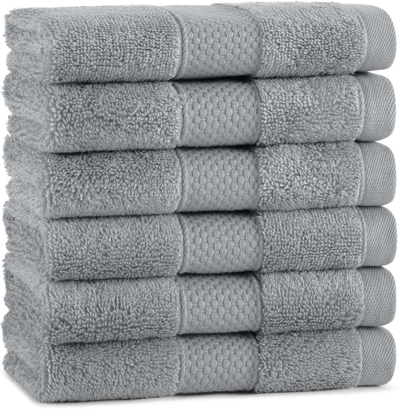 Aston & Arden Egyptian Wash Cloths - Pack of 6 - Oversized Ultra Soft Thick & Absorbent, 100% Ringspun Egyptian Cotton Bathroom Towel for Spa, Hotel, 600 GSM, 13 x 13 in, Pink