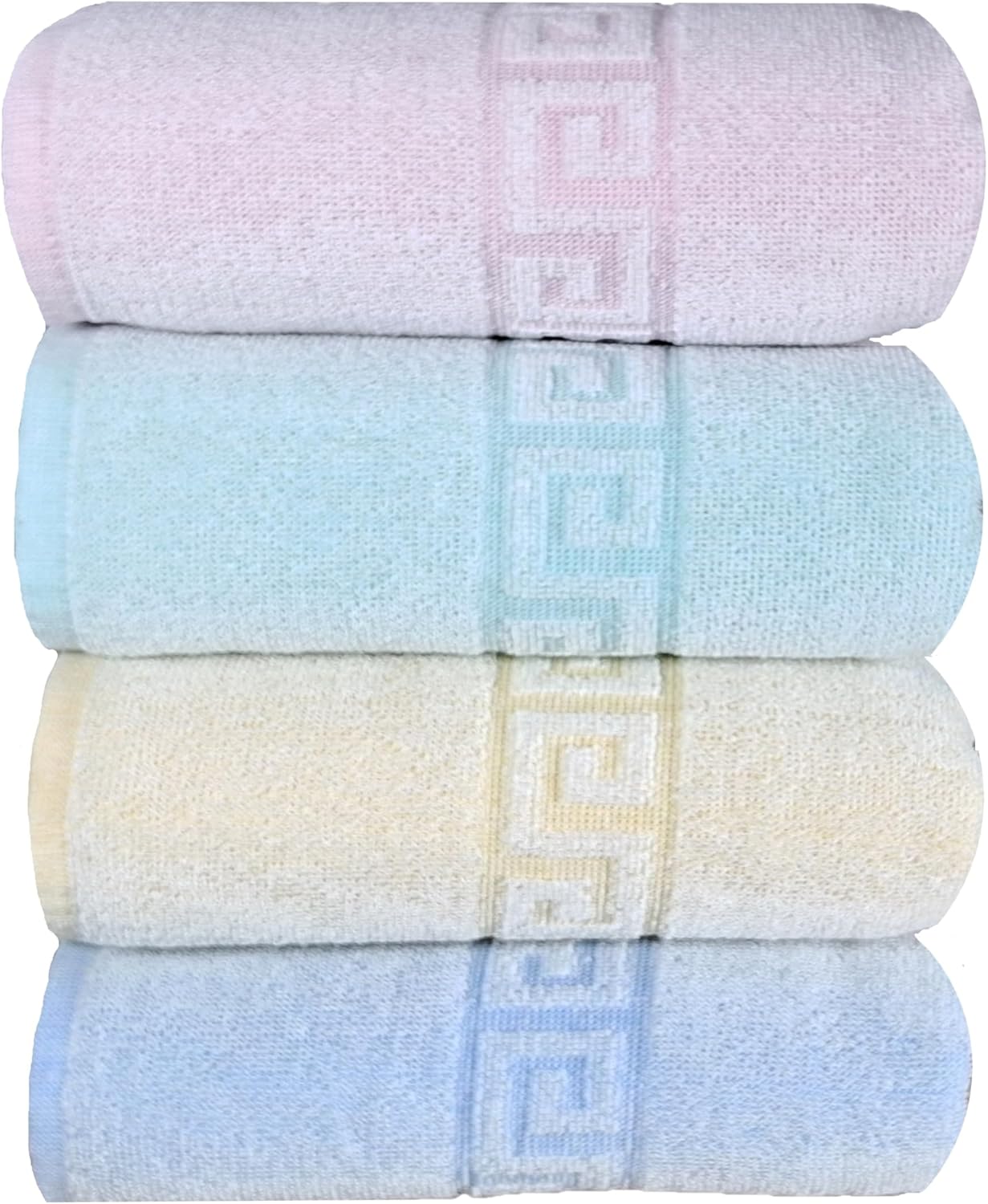 BolBom*S 100% Cotton Bath Towels,4 Pack (28" x 58"), Light Weight, Soft, Super Absorbent and Fast Drying, No Fading Multipurpose Use for Sports, Swimming, Travel, Fitness, Yoga, Multicolor.
