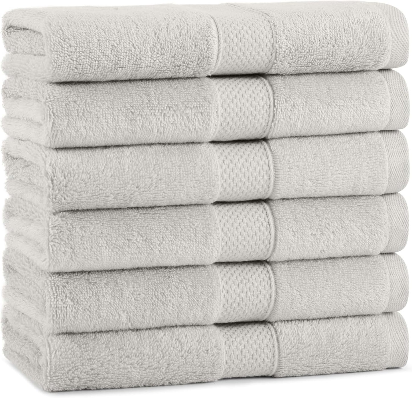 Aston & Arden Egyptian Wash Cloths - Pack of 6 - Oversized Ultra Soft Thick & Absorbent, 100% Ringspun Egyptian Cotton Bathroom Towel for Spa, Hotel, 600 GSM, 13 x 13 in, Pink