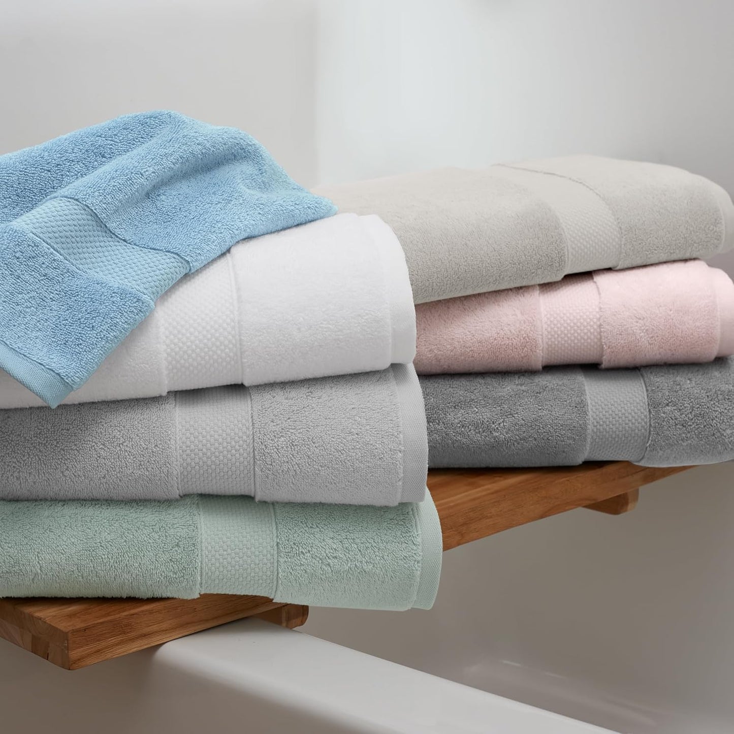 Aston & Arden Egyptian Wash Cloths - Pack of 6 - Oversized Ultra Soft Thick & Absorbent, 100% Ringspun Egyptian Cotton Bathroom Towel for Spa, Hotel, 600 GSM, 13 x 13 in, Pink