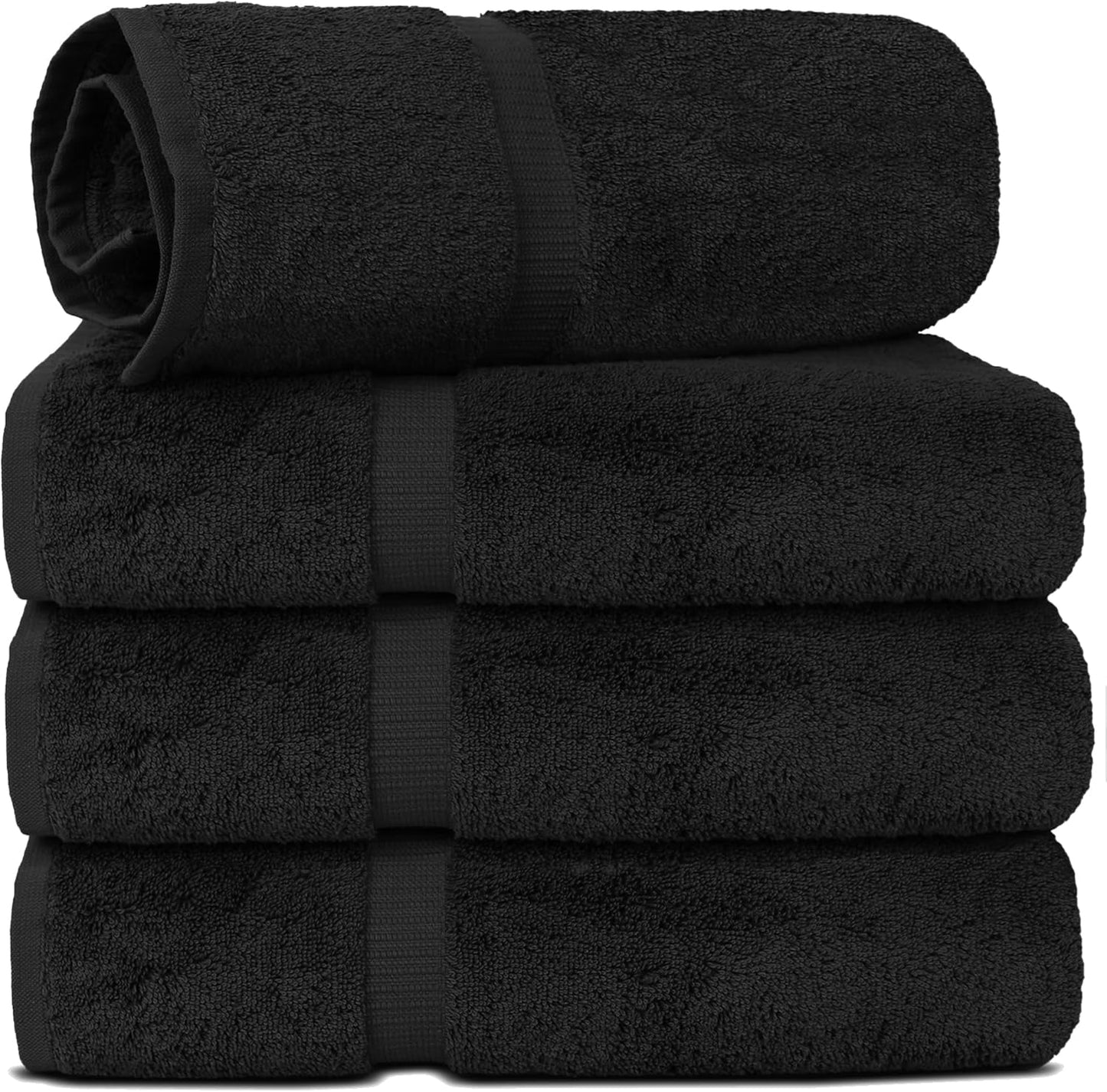 Chakir Turkish Linens | Hotel & Spa Quality 100% Cotton Premium Turkish Towels | Soft & Absorbent (4-Piece Bath Towels, Dark Gray)